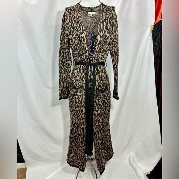Moon River leopard print longline cardigan size S - Picture 3 of 8